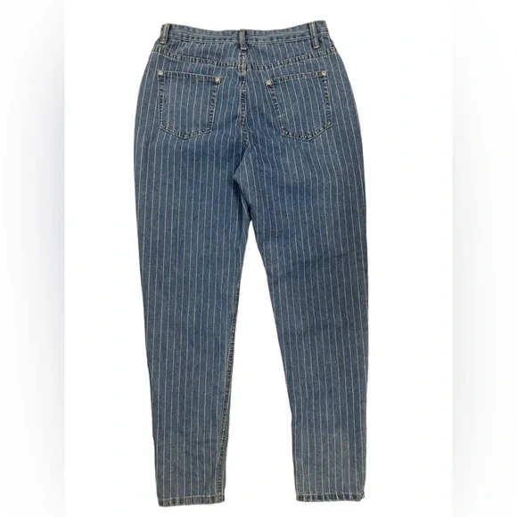 Nasty Gal High Waisted Denim Striped Mom Jeans Size 6 - Picture 6 of 16